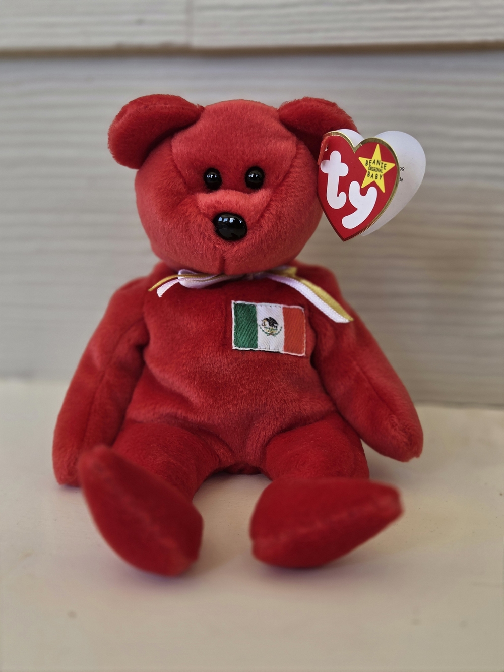 Ty Plush Red Beanie Baby Bear Named OSITO with Mexico Flag, NWT Bundle 3/$15
